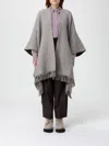 Brunello Cucinelli Herringbone-pattern Fringed Poncho In Brown