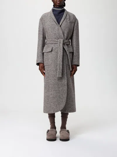 Brunello Cucinelli Coat  Woman Color Brown In Multi