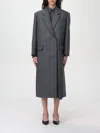 Brunello Cucinelli Grey Oversized Double-breasted Coat In Grey