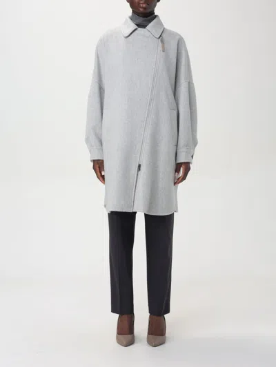 Brunello Cucinelli Coat  Woman Color Grey In Grey