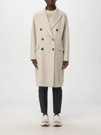 Brunello Cucinelli Coat  Woman Color Grey In Grau