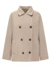 Brunello Cucinelli Brown Double Breasted Jacket In Camel Chiaro