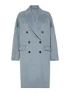 Brunello Cucinelli Cashmere Double-breasted Overcoat In Light Blue