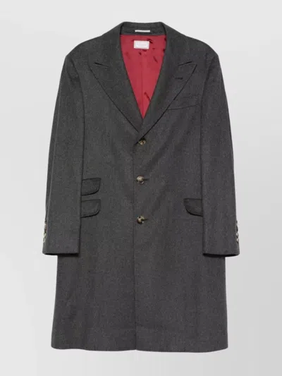 BRUNELLO CUCINELLI COAT LONG SLEEVES FLAP POCKETS
