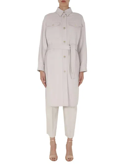 Brunello Cucinelli Coat With Belt In White