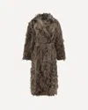 Brunello Cucinelli Fil Coupe Jacquard Fringe Belted Trench Coat In Brown