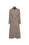 Brunello Cucinelli Coat With Monili In Brown