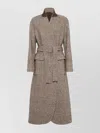 Brunello Cucinelli Coat Wrap Belted Notched Lapel In Brown