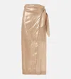 Brunello Cucinelli Coated Cotton Wrap Skirt