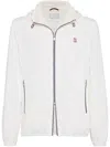 Brunello Cucinelli Men Bonded Nylon Hooded Outerwear Jacket With Logo