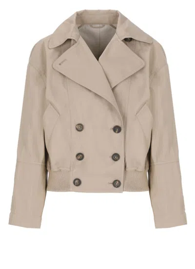Brunello Cucinelli Coats In Neutral