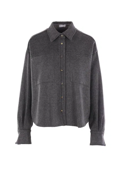 Brunello Cucinelli Coats In Gray