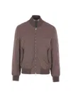 Brunello Cucinelli Bomber Jacket With Padding In Brown