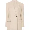Brunello Cucinelli Peak-lapels Knitted Blazer In Beige