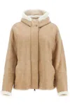 Brunello Cucinelli Reversible Shearling Jacket In Beige