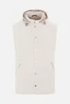 Brunello Cucinelli White Vest In Nylon Blend In Beige