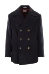 Brunello Cucinelli Double-breasted Coat In Black+black