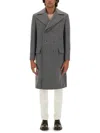 Brunello Cucinelli Men Double-breasted Coat In Grey
