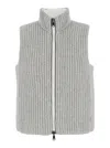 Brunello Cucinelli Cashmere Padded Sleeveless Outerwear In Grey