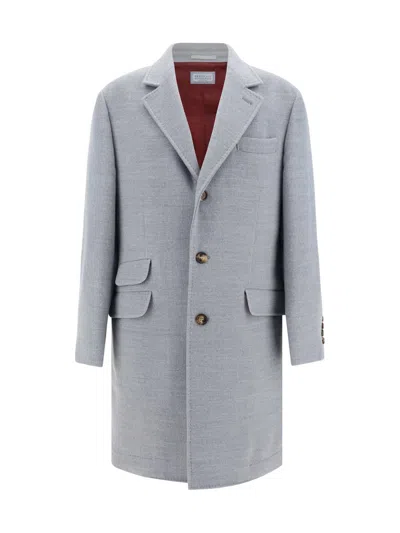 Brunello Cucinelli Wool Coat In Grey