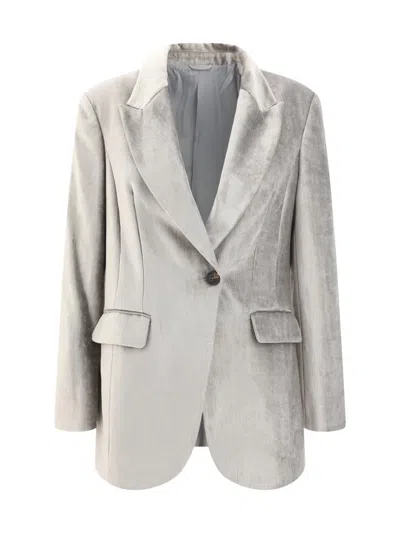 Brunello Cucinelli Blazer Jacket In Multicolor