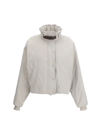 Brunello Cucinelli Padded Down Jacket In Quarzo