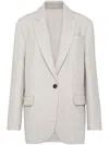 Brunello Cucinelli Wool Blazer In Light Grey