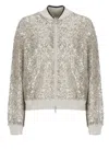 Brunello Cucinelli Long Sleeve Casual Jacket In Beige