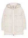 Brunello Cucinelli Hooded Down Jacket In Nylon And Cotton In Pink