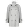 Brunello Cucinelli Double Worked Caban In Virgin Wool And Cashmere Cloth With Shiny Cuff Details Clo In Gray