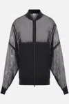 Brunello Cucinelli Black Organza Shiny Trims Bomber Jacket In Black