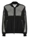 Brunello Cucinelli Organza Bomber Jacket Casual Jackets And Parka In Black