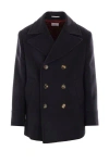 Brunello Cucinelli Double-breasted Coat In Black+black