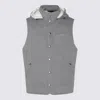 Brunello Cucinelli Grey Cotton Down Jacket In Gray