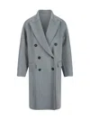 Brunello Cucinelli Cashmere Double-breasted Overcoat In Blue