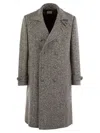Brunello Cucinelli Men One-and-a-half-breasted Coat In Herringbone Virgin Wool
