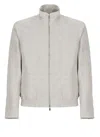 Brunello Cucinelli Textured High-collar Coat With Zip Closure In Gray