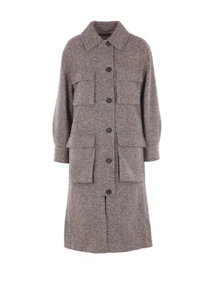 Brunello Cucinelli Coats In Gray