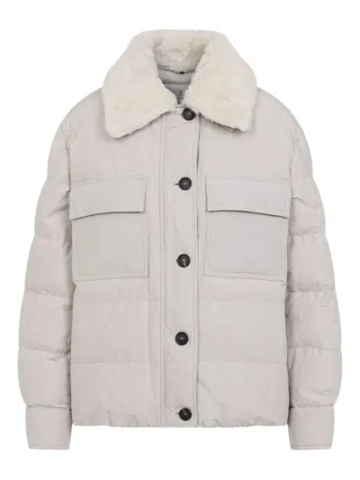 Brunello Cucinelli Coats In Gray