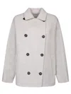 Brunello Cucinelli Mixed Wool Fabric Coat With Six Front Buttons In Grey
