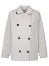 Brunello Cucinelli Mixed Wool Fabric Coat With Six Front Buttons In Grey