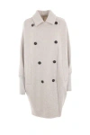 Brunello Cucinelli Women's Cashmere Blend Coat With Batwing Sleeves In Mother Of Pearl