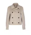 Brunello Cucinelli Double-breasted Coat Featuring Side Pockets In Neutral