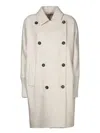 Brunello Cucinelli Pearl Grey Cashmere Coat In White