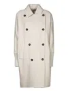 Brunello Cucinelli Pearl Grey Cashmere Coat In White