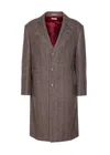 Brunello Cucinelli Chevron Motif Coat Logo Buttons In Brown
