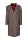 Brunello Cucinelli Chevron Motif Coat Logo Buttons In Brown