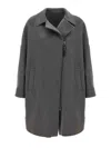 Brunello Cucinelli Shiny Zipper Pull Coat Coats And Trench Coats Gray In Gray