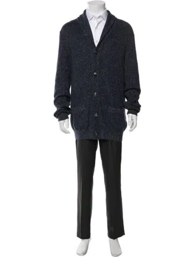 Pre-owned Brunello Cucinelli Collar Long Sleeve Cardigan In Blue