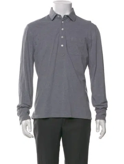 Pre-owned Brunello Cucinelli Collar Long Sleeve Polo Shirt In Gray